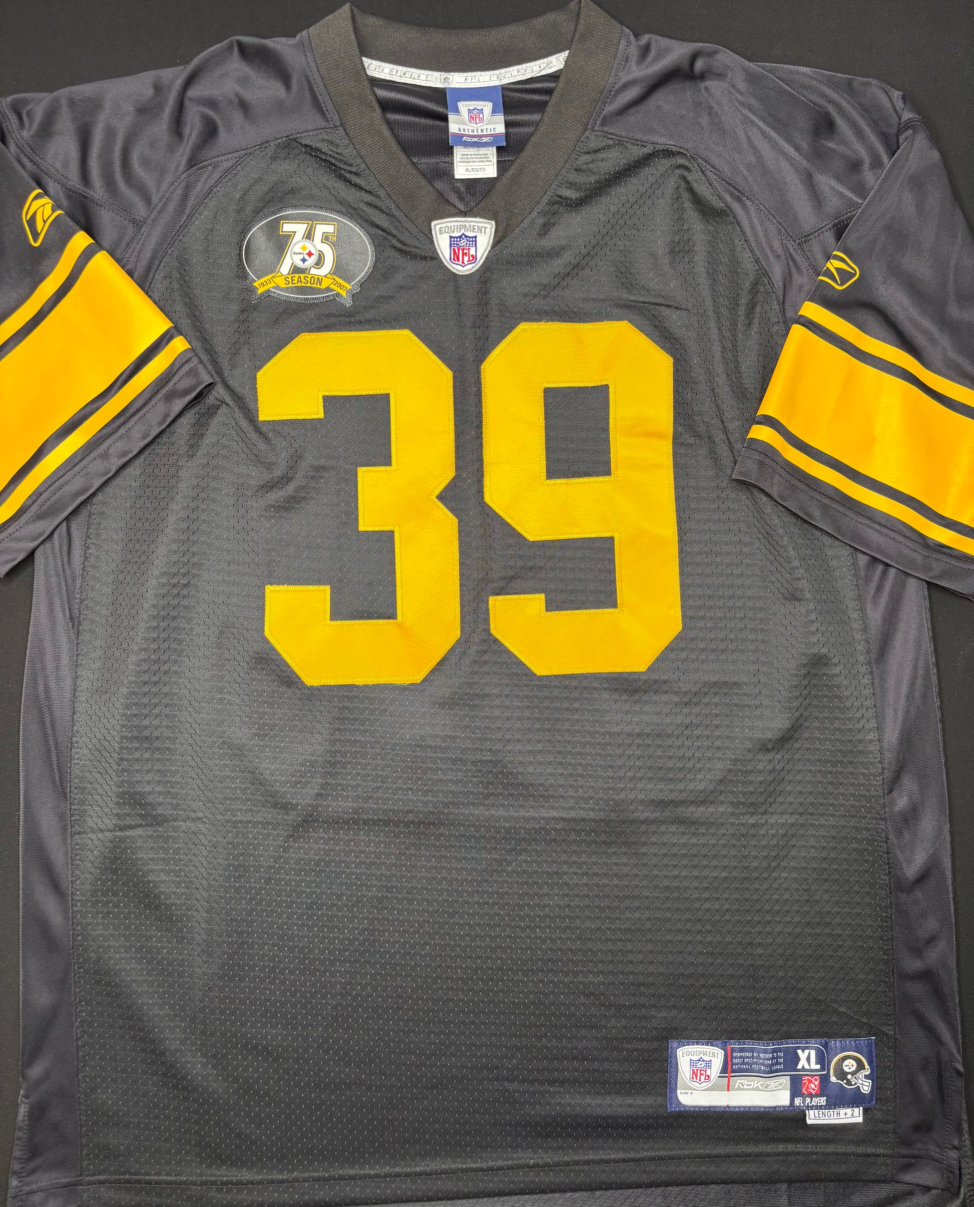 Pittsburgh Steelers Willie Parker 75th Anniversary Reebok Premiere Football Jersey Size: XL