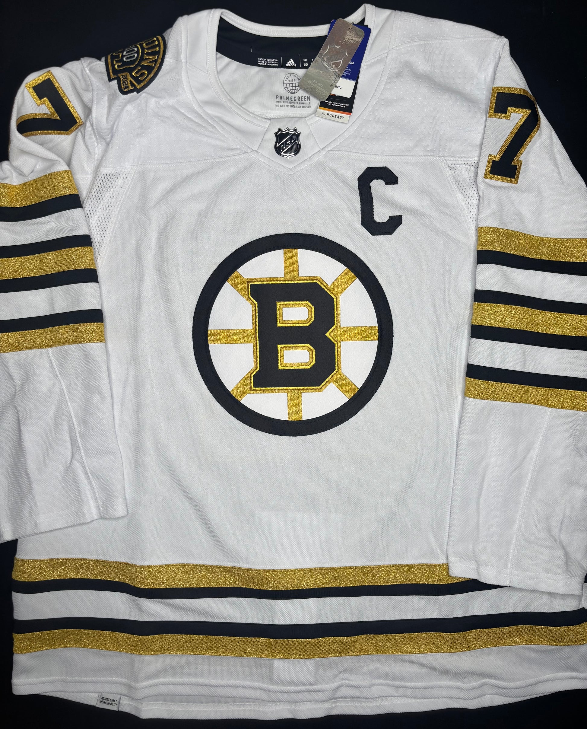 NWT Boston Bruins Patrice Bergeron Adidas Authentic Hockey Jersey Size: 60