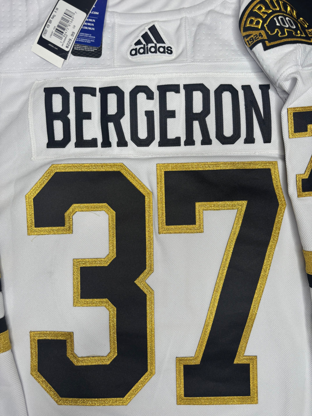 NWT Boston Bruins Patrice Bergeron Adidas Authentic Hockey Jersey Size: 60