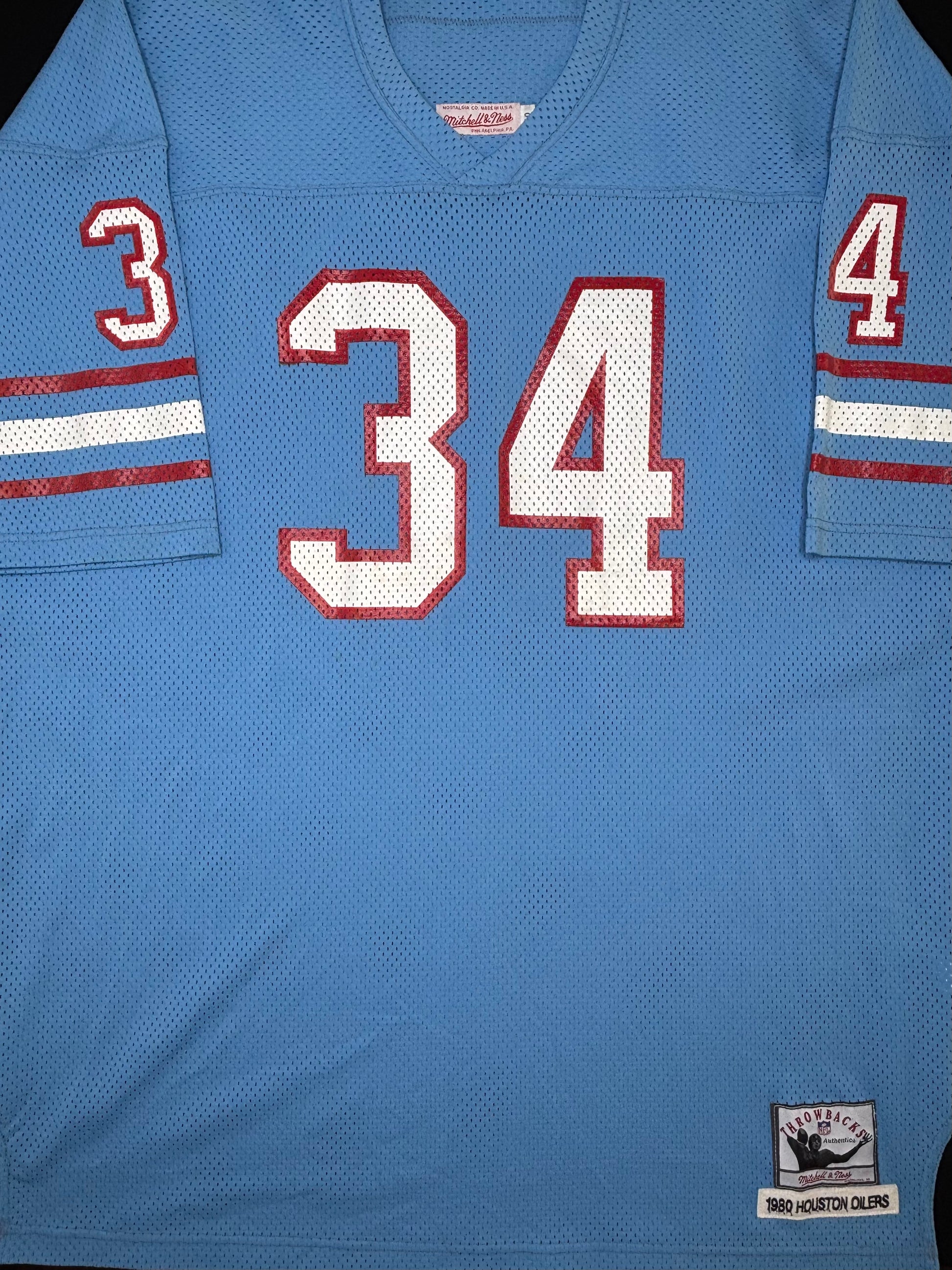 Houston Oilers Earl Campbell 80’ Mitchell & Ness Authentic Football Jersey Size: 4XL