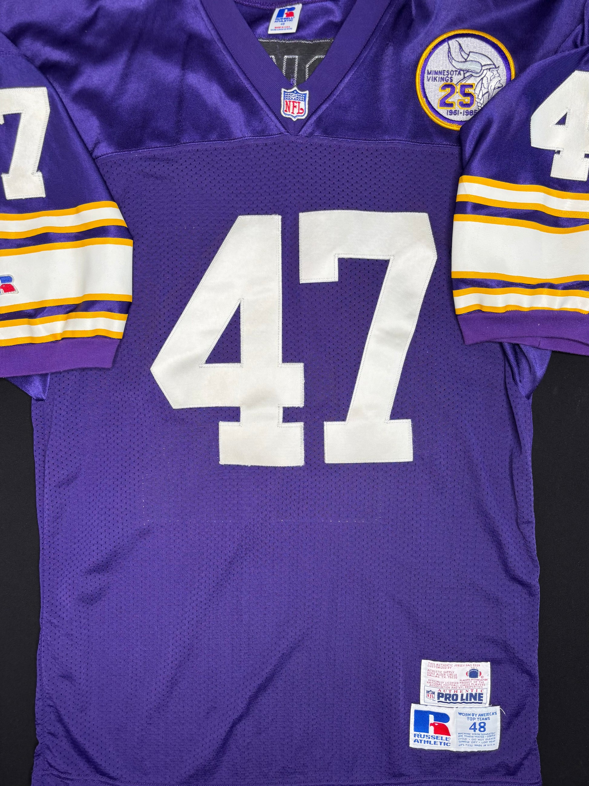 Minnesota Vikings Joey Browner Authentic Proline Football Jersey w/ 25 year Anniversary Patch Size: 48