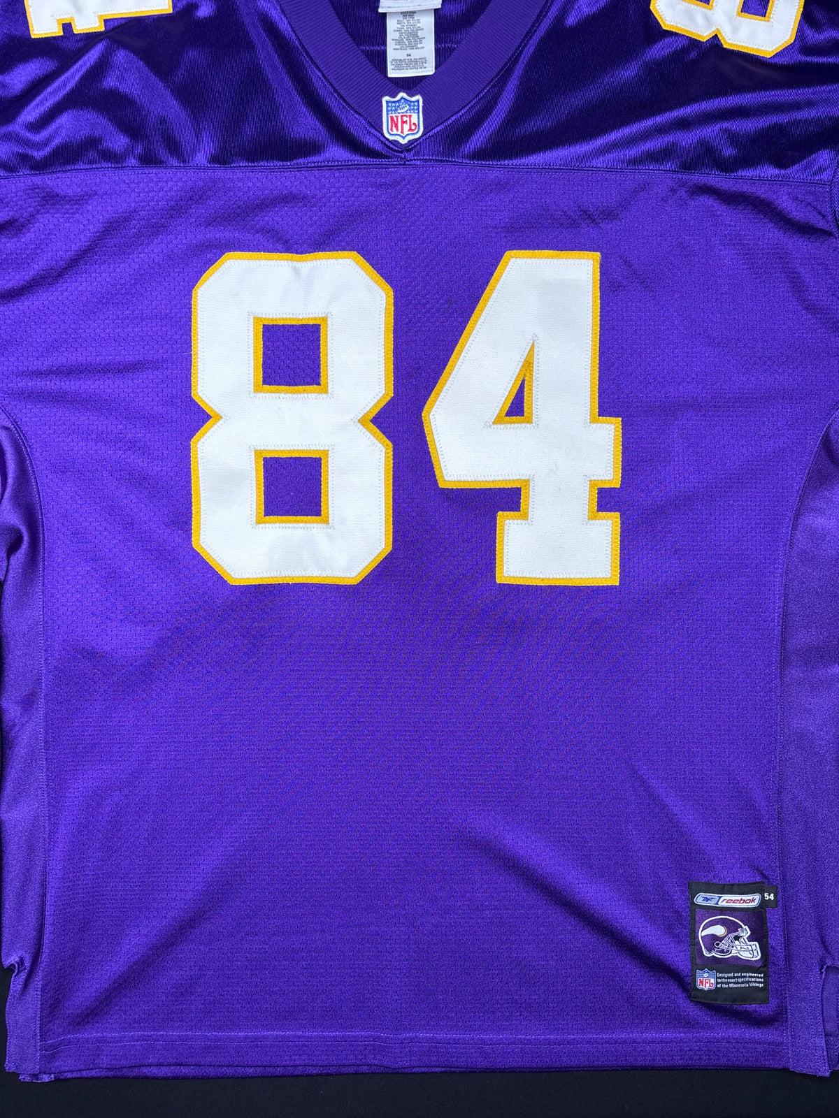 Minnesota Vikings Randy Moss Reebok Helmet Tag Authentic Football Jersey Size: 54