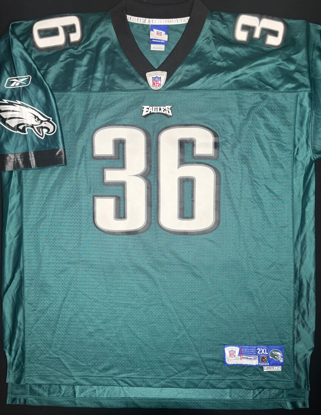 Philadelphia Eagles Brian Westbrook Reebok Helmet Tag Football Jersey Size: XXL