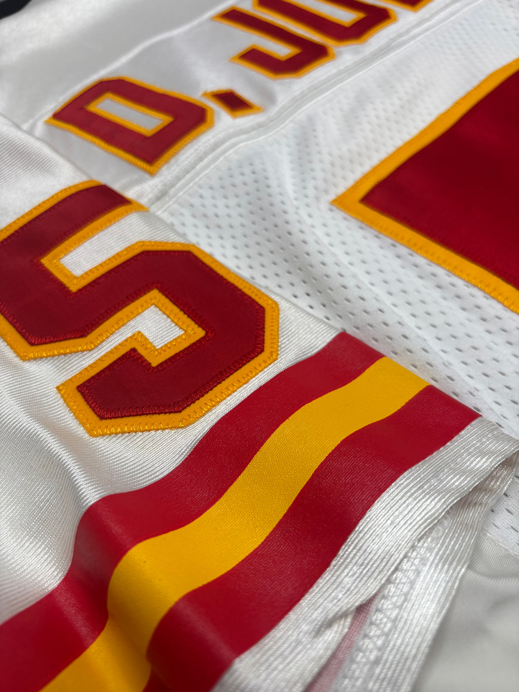 Kansas City Chiefs Derrick Johnson Autographed Reebok Pro Line Authentic W/ 50 Year Anniversary Patch Football Jersey Size: 48