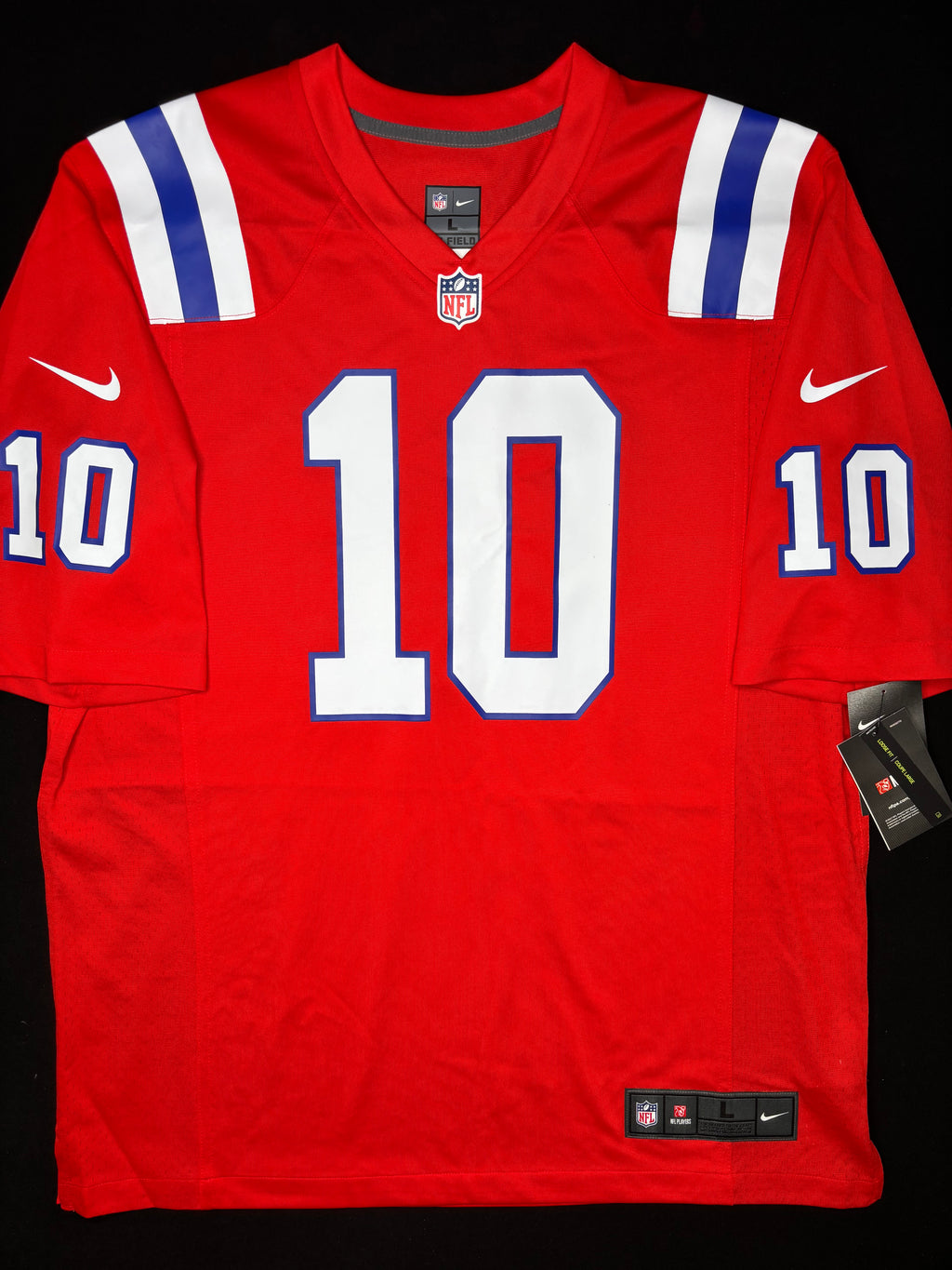 NWT New England Patriots Mac Jones Nike Alternate Game Football Jersey Size: Large