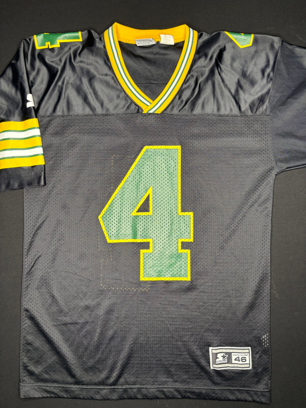 Vintage Green Bay Packers Brett Favre Alt Black Starter Football Jersey Size: 46