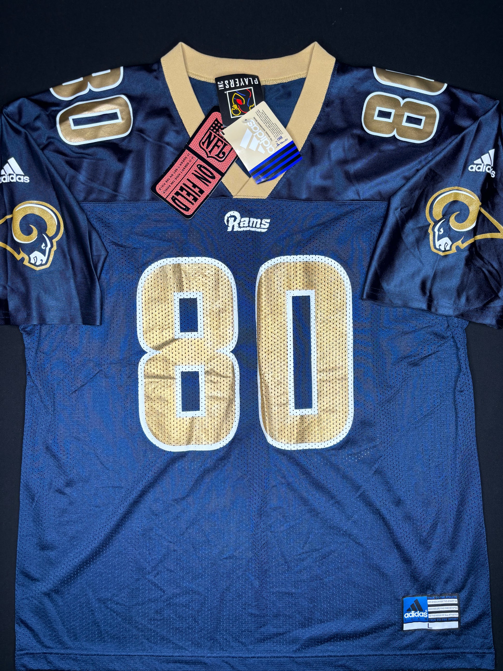 NWT Vintage St. Louis Rams Isaac Bruce Adidas Football Jersey Size: Large