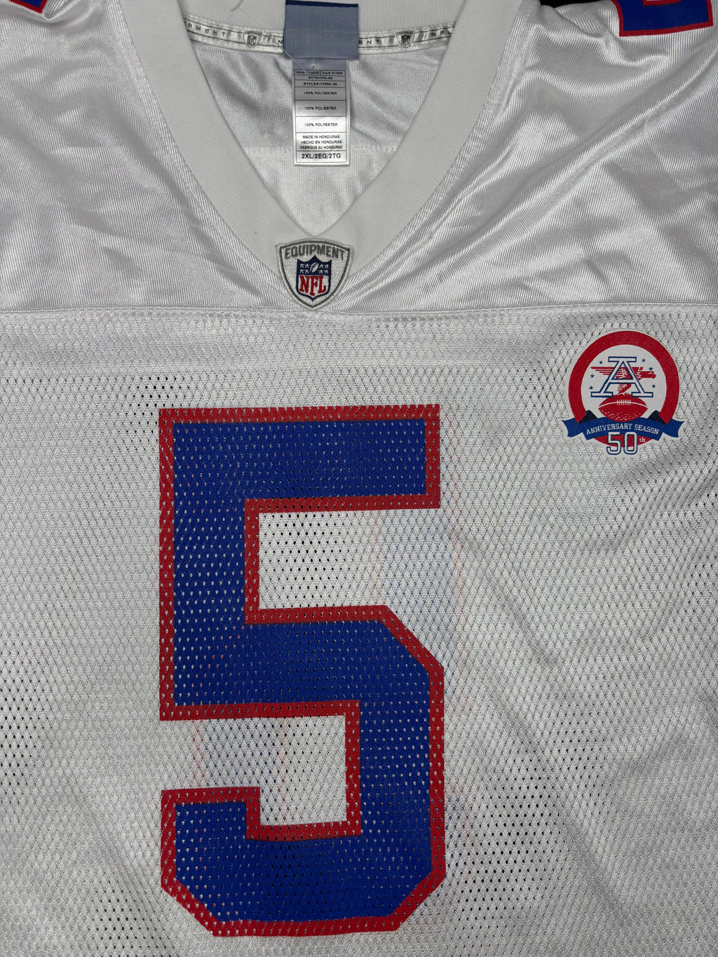 Buffalo Bills Trent Edward’s 50th Anniversary Reebok Football Jersey Size: XXL