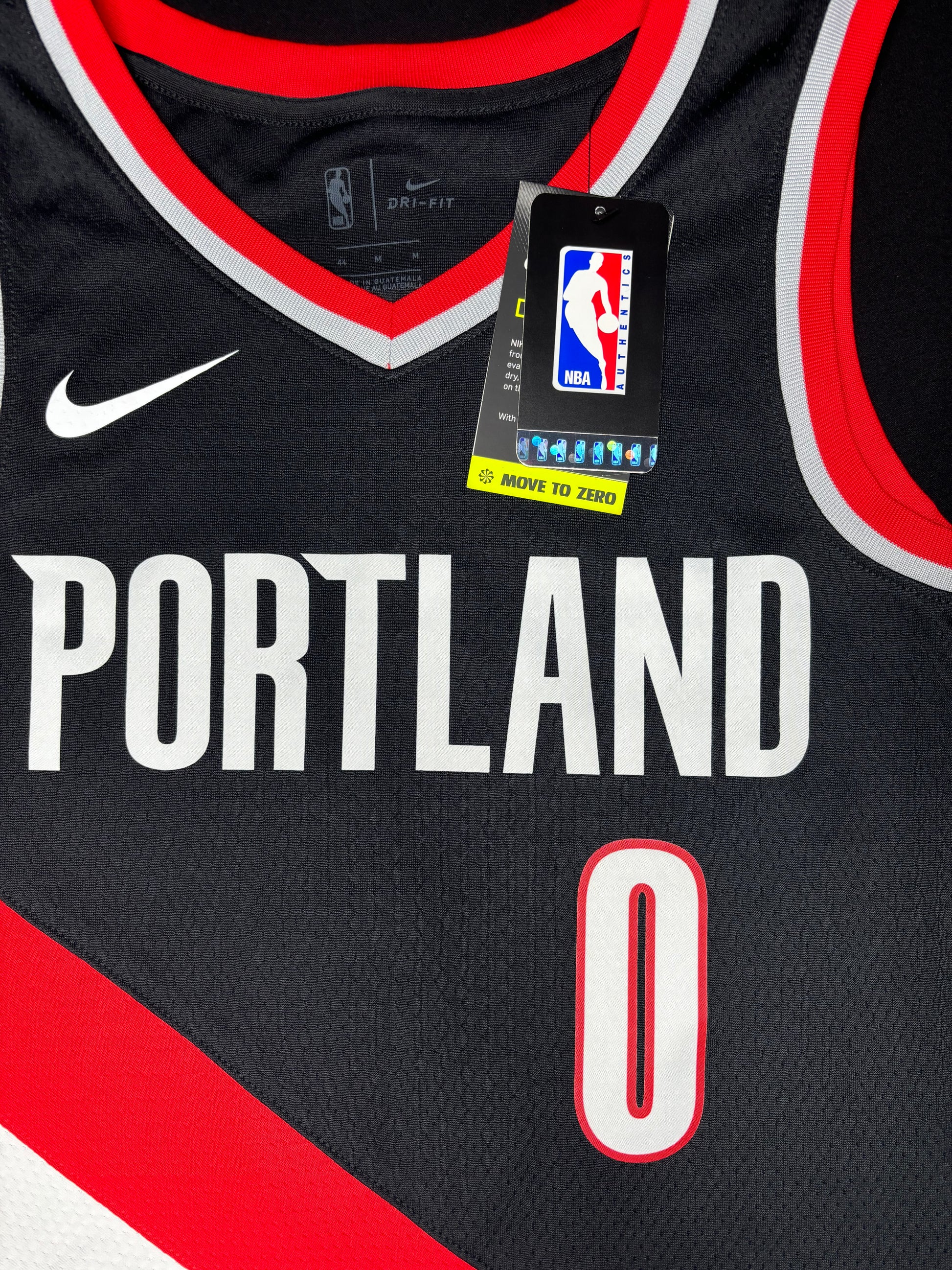 NWT Portland Trail Blazers Damian Lillard Nike Swingman Basketball Jersey Size: 44