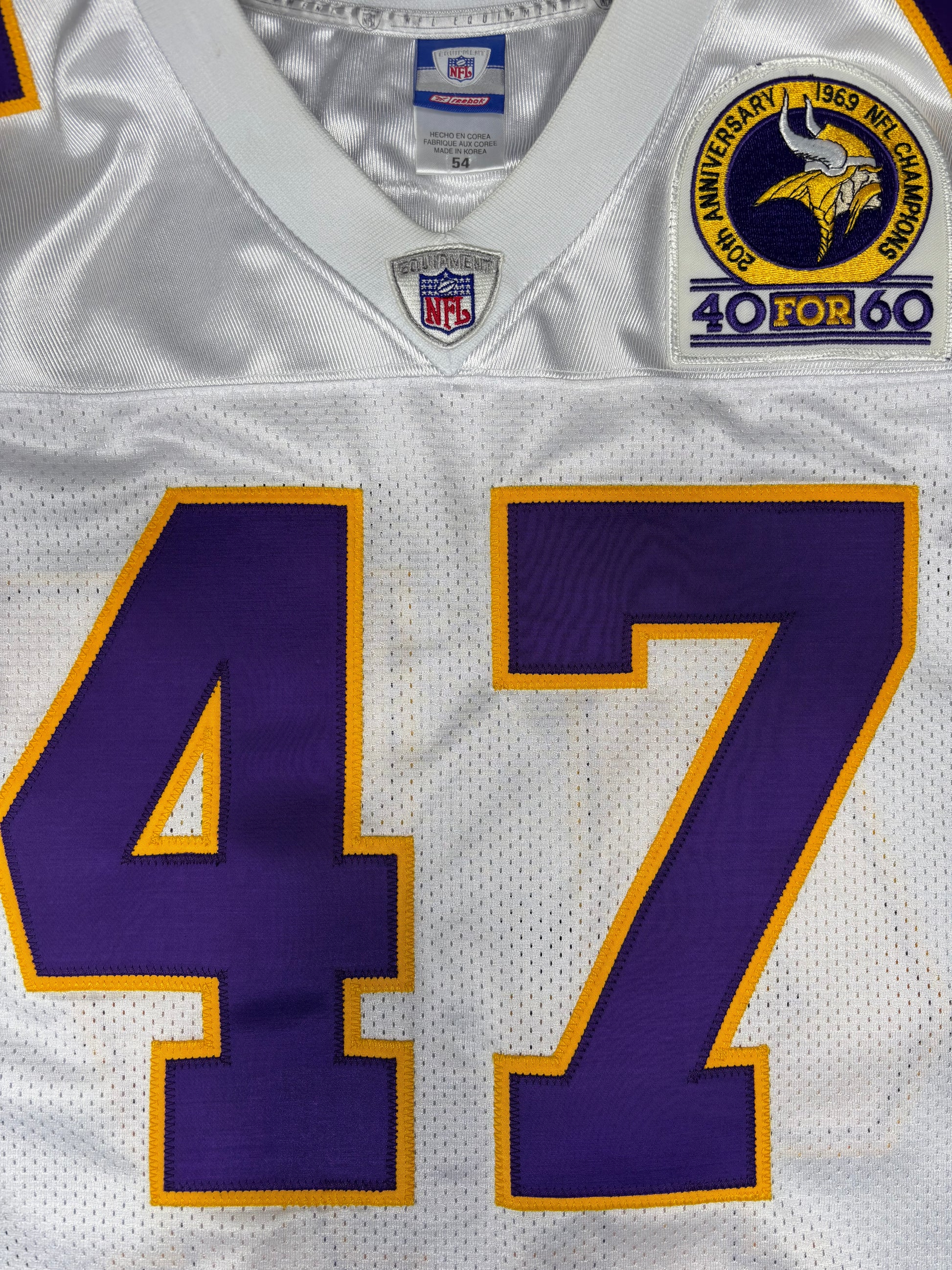 Minnesota Vikings Joey Browner Authentic Reebok Football Jersey w/ 40 for 60 patch Size: 54