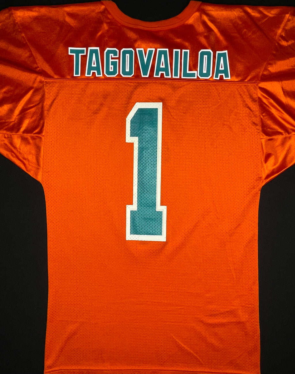 Vintage Miami Dolphins Tua Tagovailoa Custom Wilson Football Jersey Size: Medium