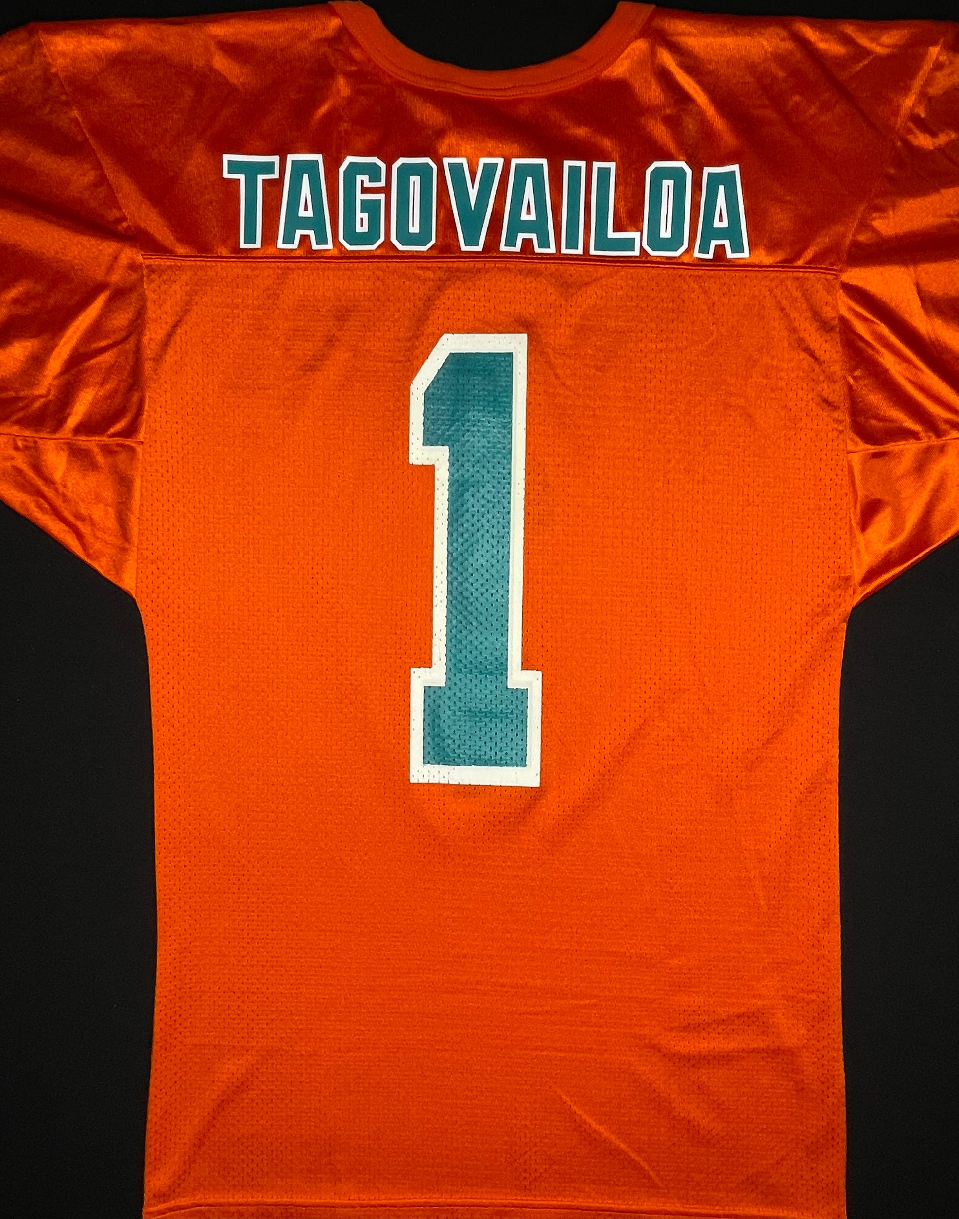 Vintage Miami Dolphins Tua Tagovailoa Custom Wilson Football Jersey Size: Medium