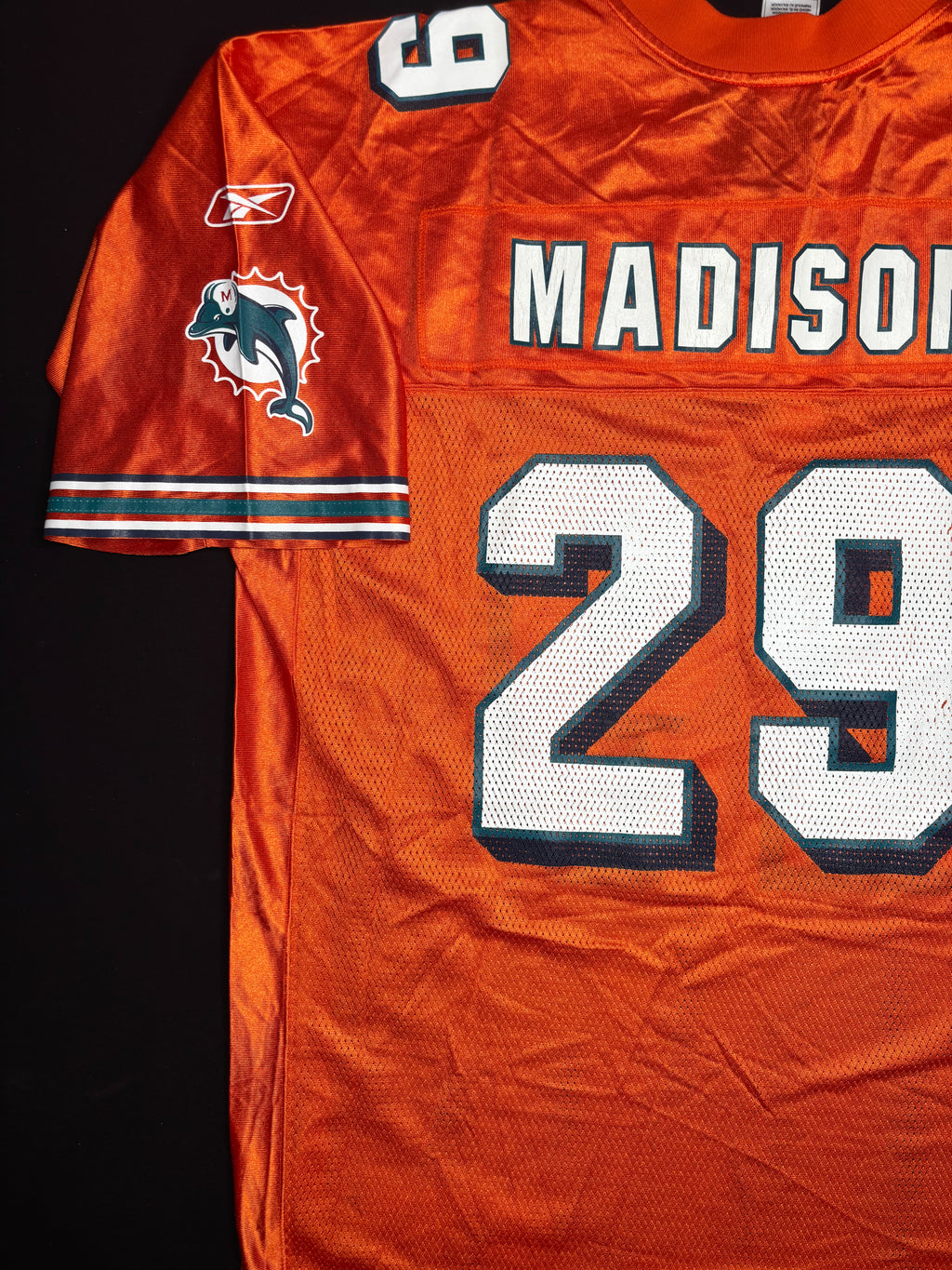 Miami Dolphins Sam Madison Alt Orange Reebok Football Jersey Size: XL