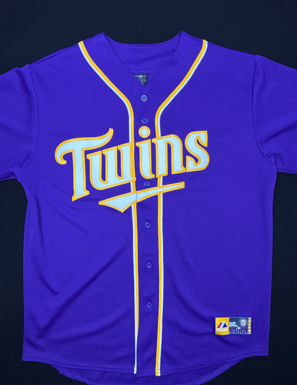 Minnesota Twins Vikings Colorway Majestic Baseball Jersey Size: Large