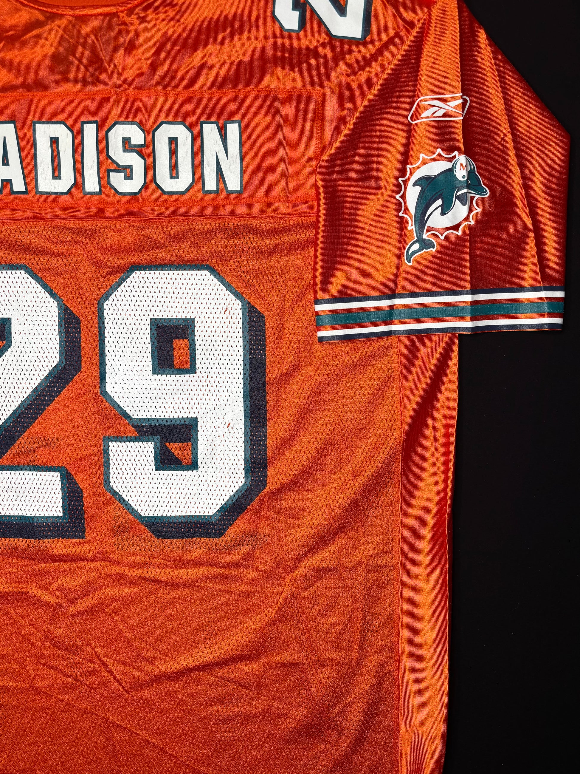 Miami Dolphins Sam Madison Alt Orange Reebok Football Jersey Size: XL