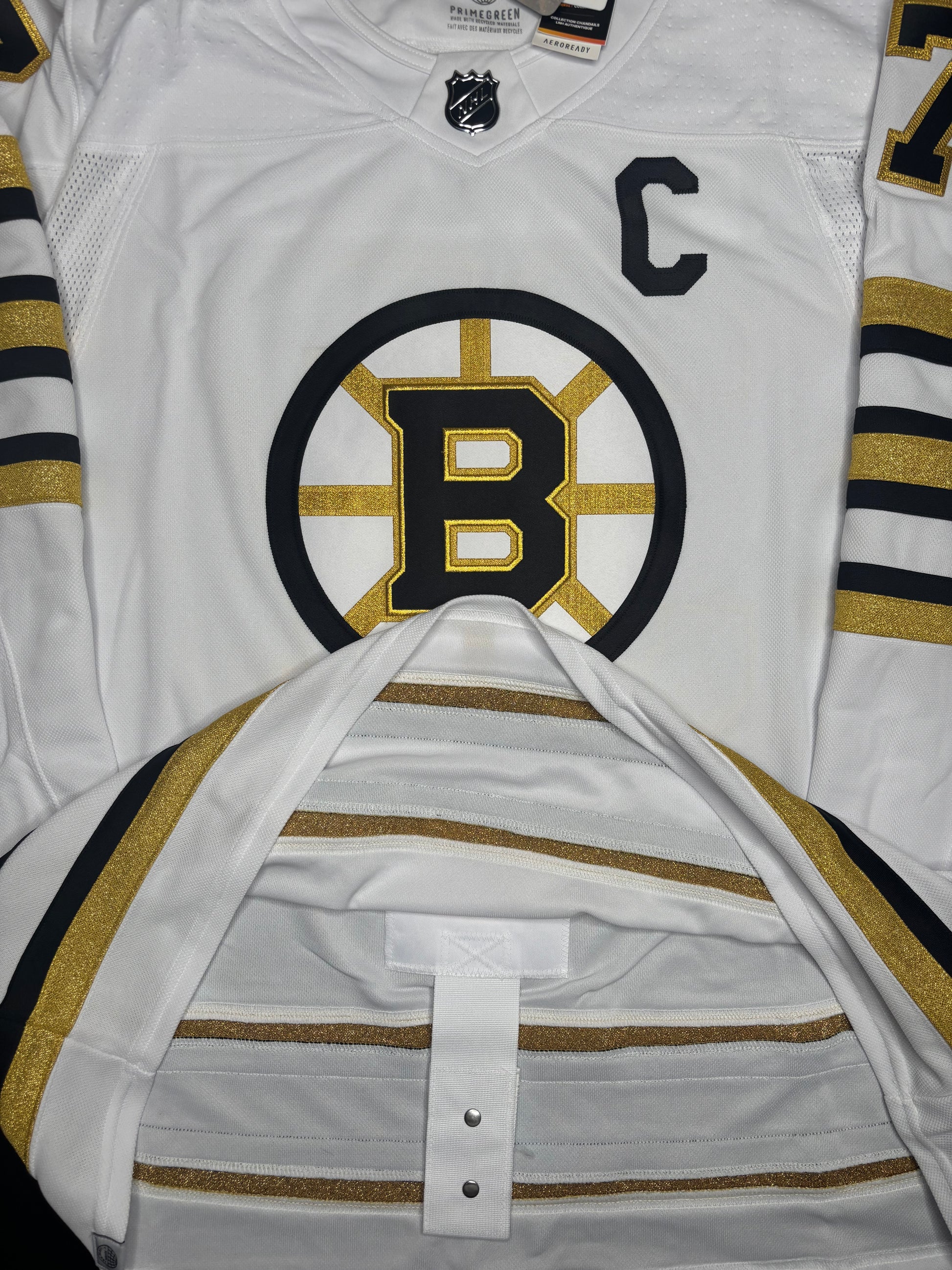 NWT Boston Bruins Patrice Bergeron Adidas Authentic Hockey Jersey Size: 60