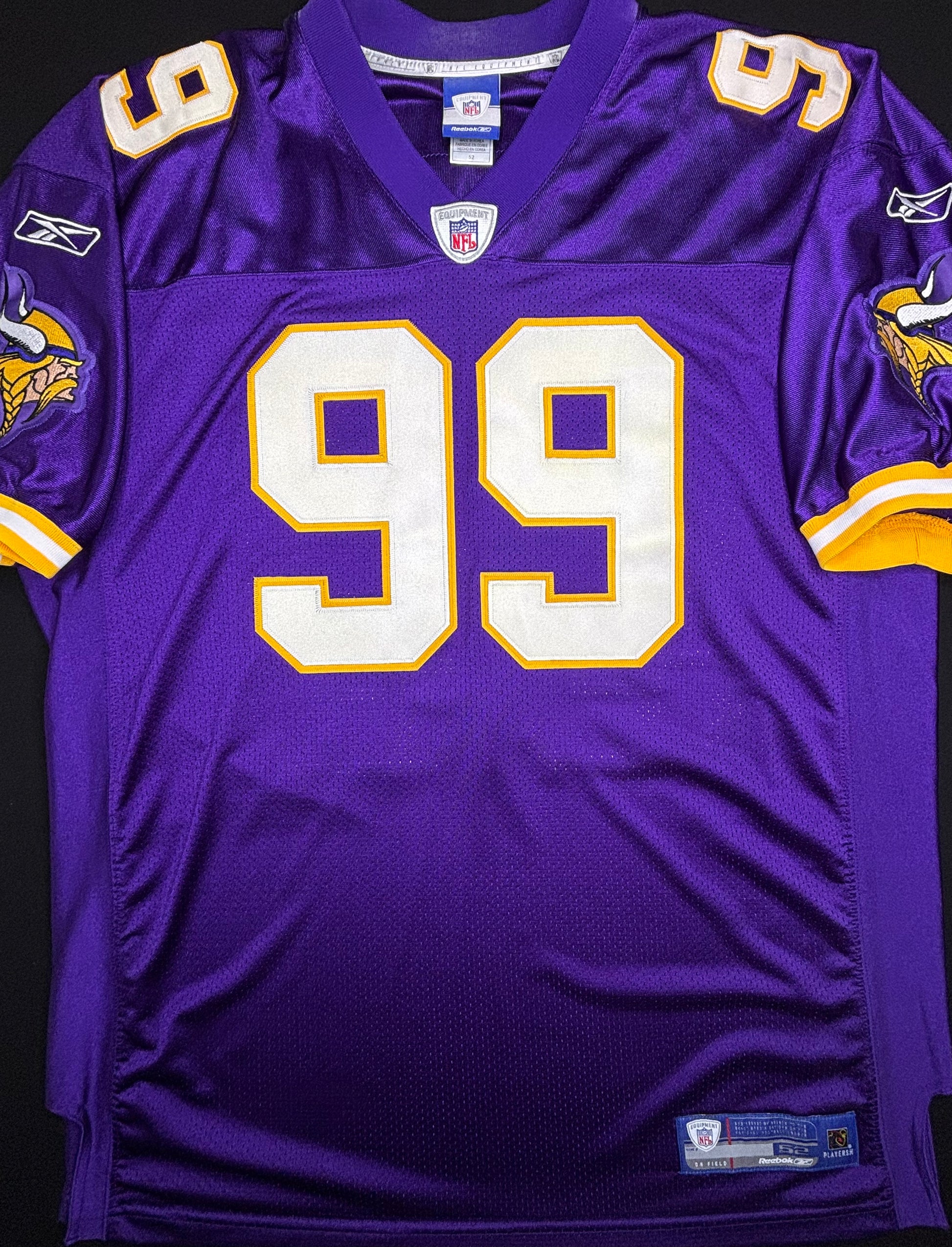 Minnesota Vikings Erasmus James Autographed Authentic Reebok Football Jersey Size: 52