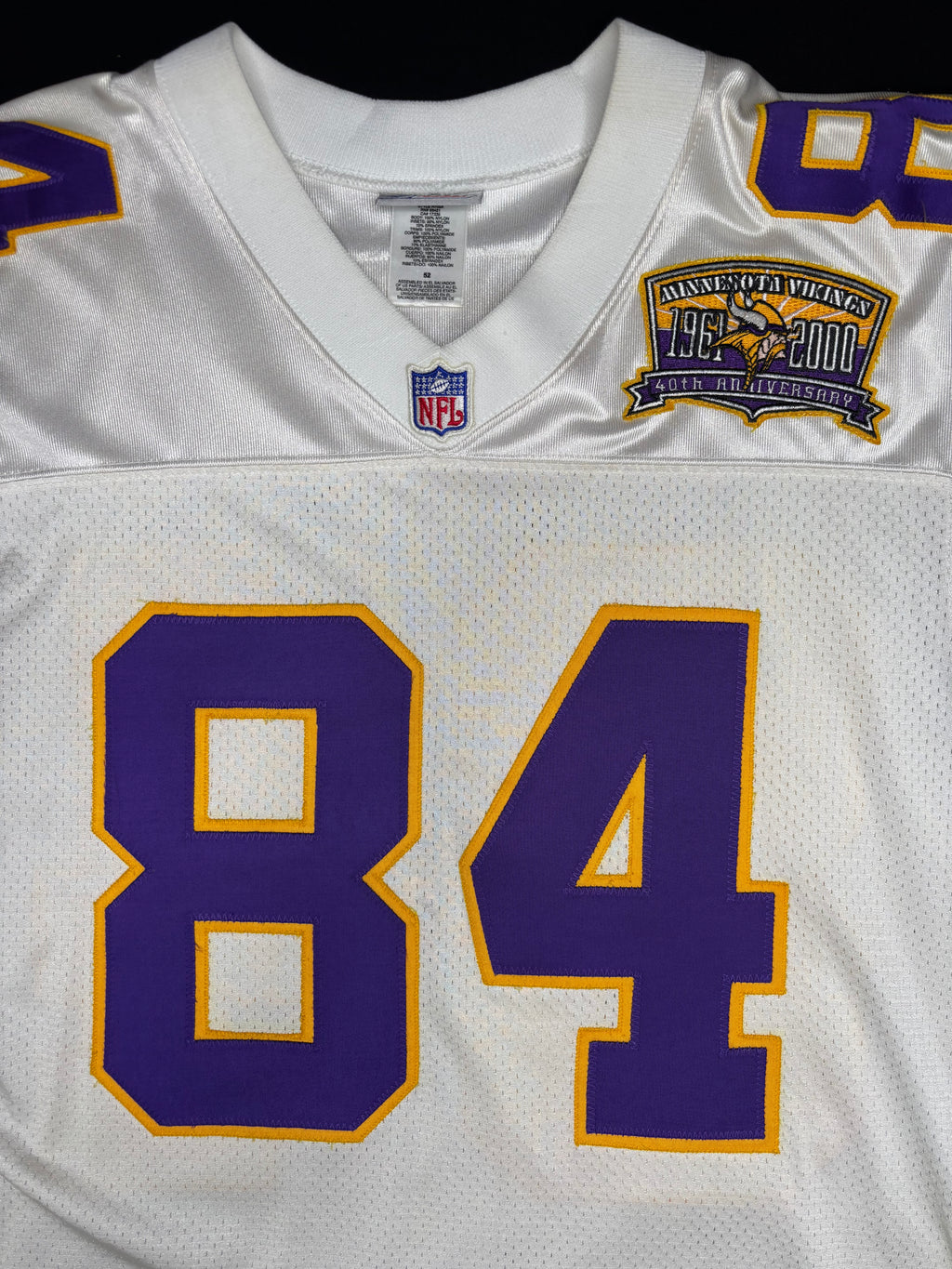 Minnesota Vikings Randy Moss Reebok Authentic w/ 40 Years Patch Football Jersey Size: 52