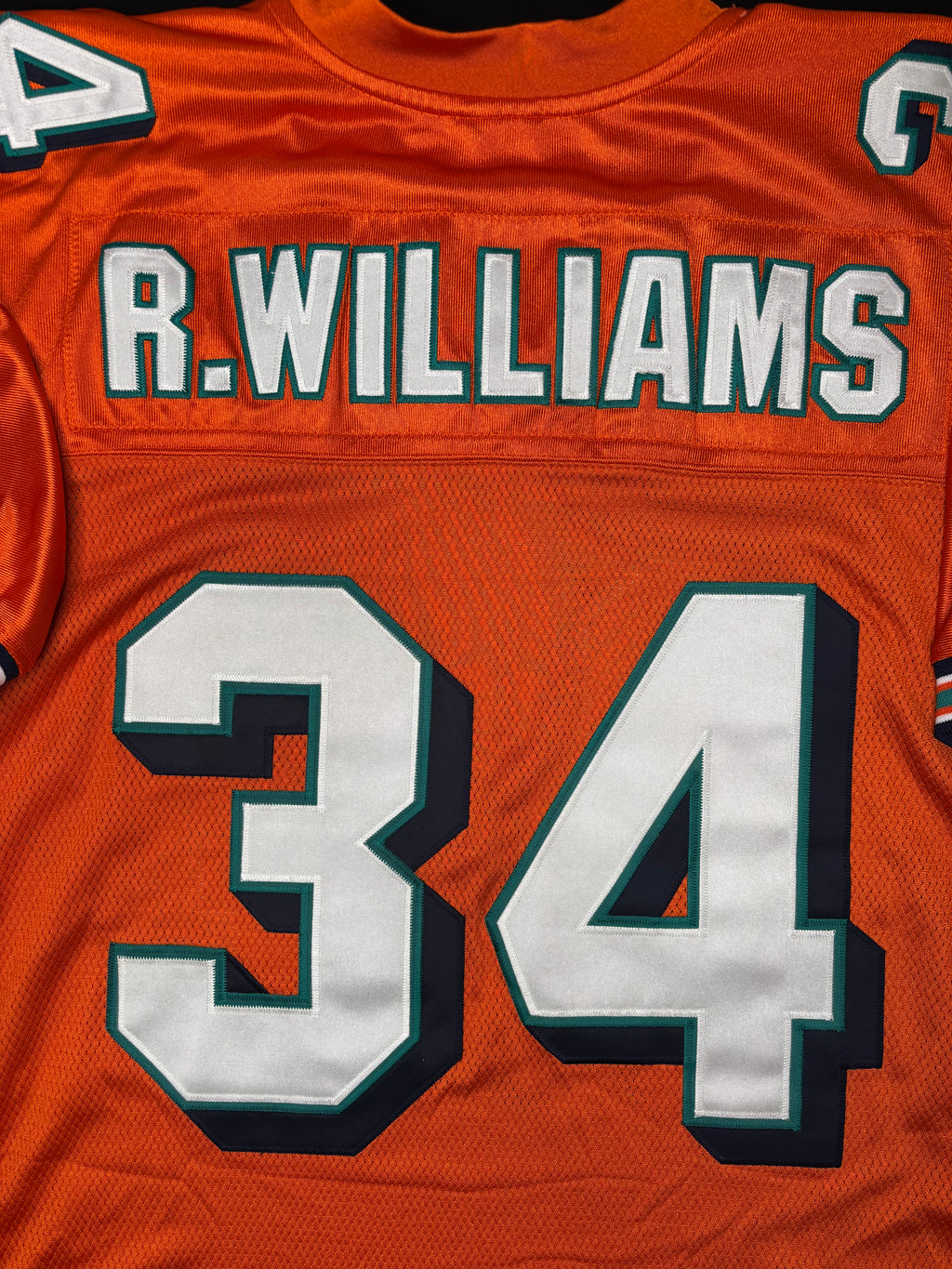 Miami Dolphins Ricky Williams Alt Orange 40th Anniversary Reebok Football Jersey Size: 52