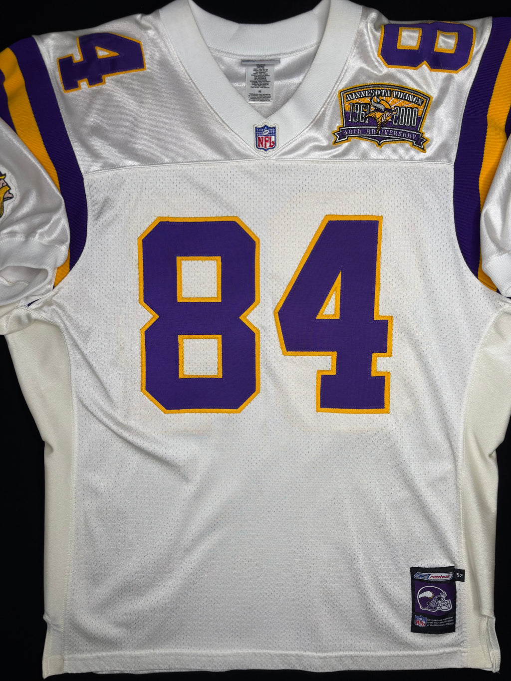 Minnesota Vikings Randy Moss Reebok Authentic w/ 40 Years Patch Football Jersey Size: 52