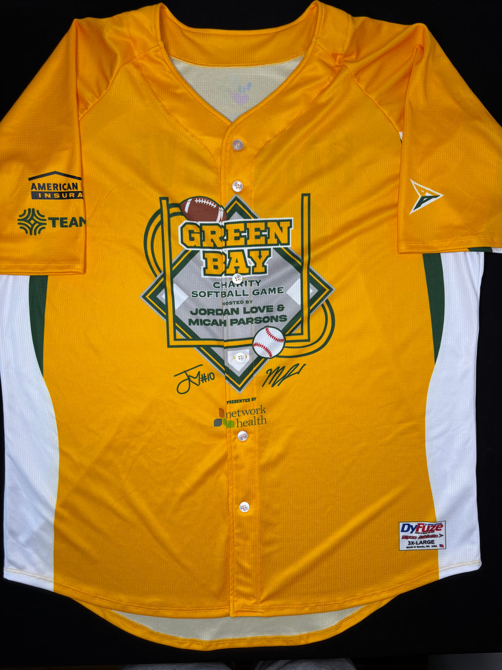 Green Bay Packers Javon Hargrave Team Issued Charity Softball Game Jersey Size: 3XL