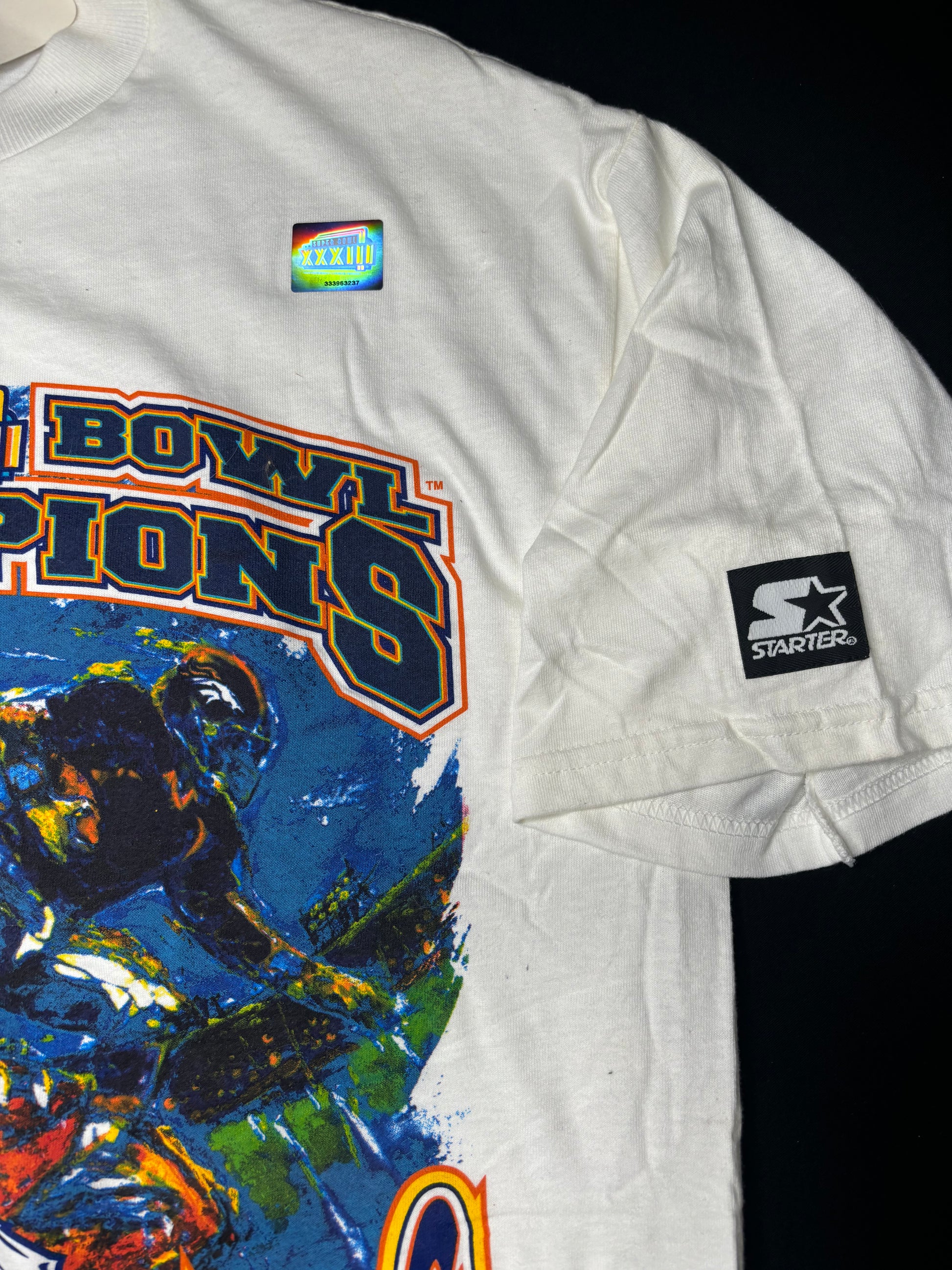 NWT Vintage Team Issued Denver Broncos Starter Super Bowl 33 NFL T-Shirt Size: Large