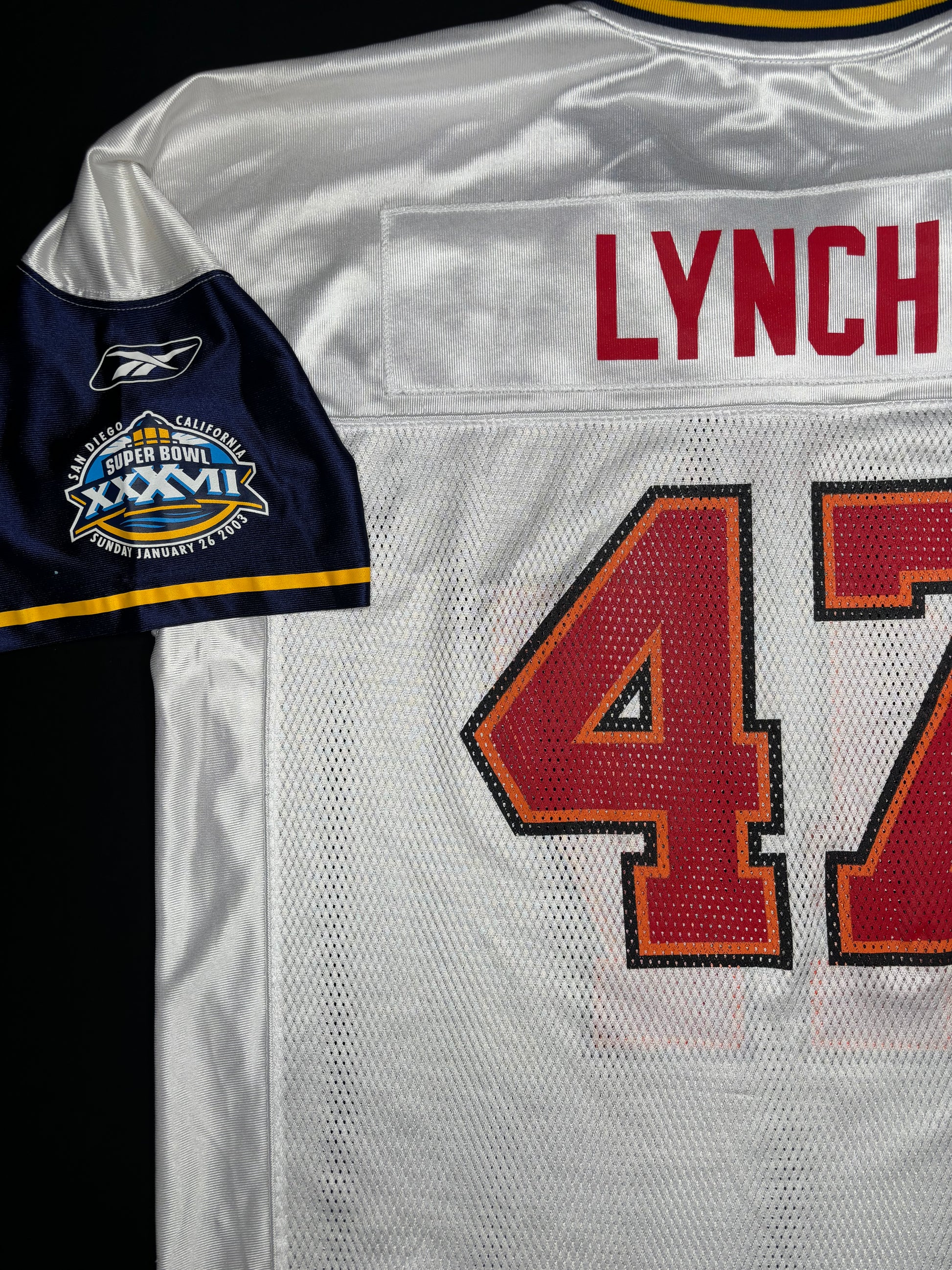 Tampa Bay Buccaneers John Lynch Super Bowl 37 Reebok Football Jersey Size: XL