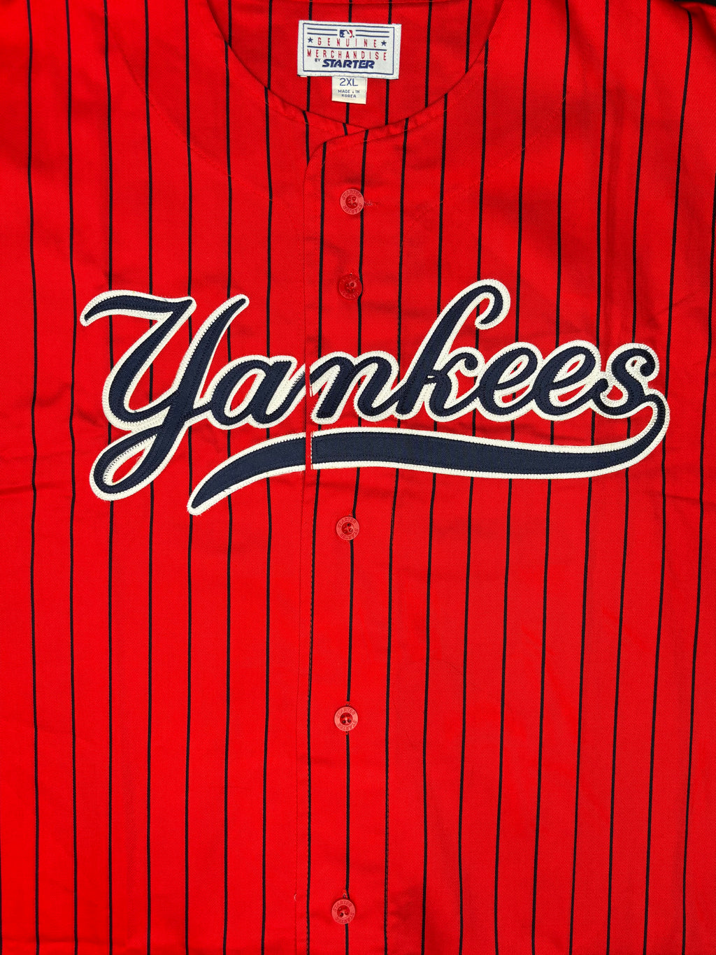 New York Yankees Starter 1/4 cut sleeves Baseball Jersey Size: XXXL
