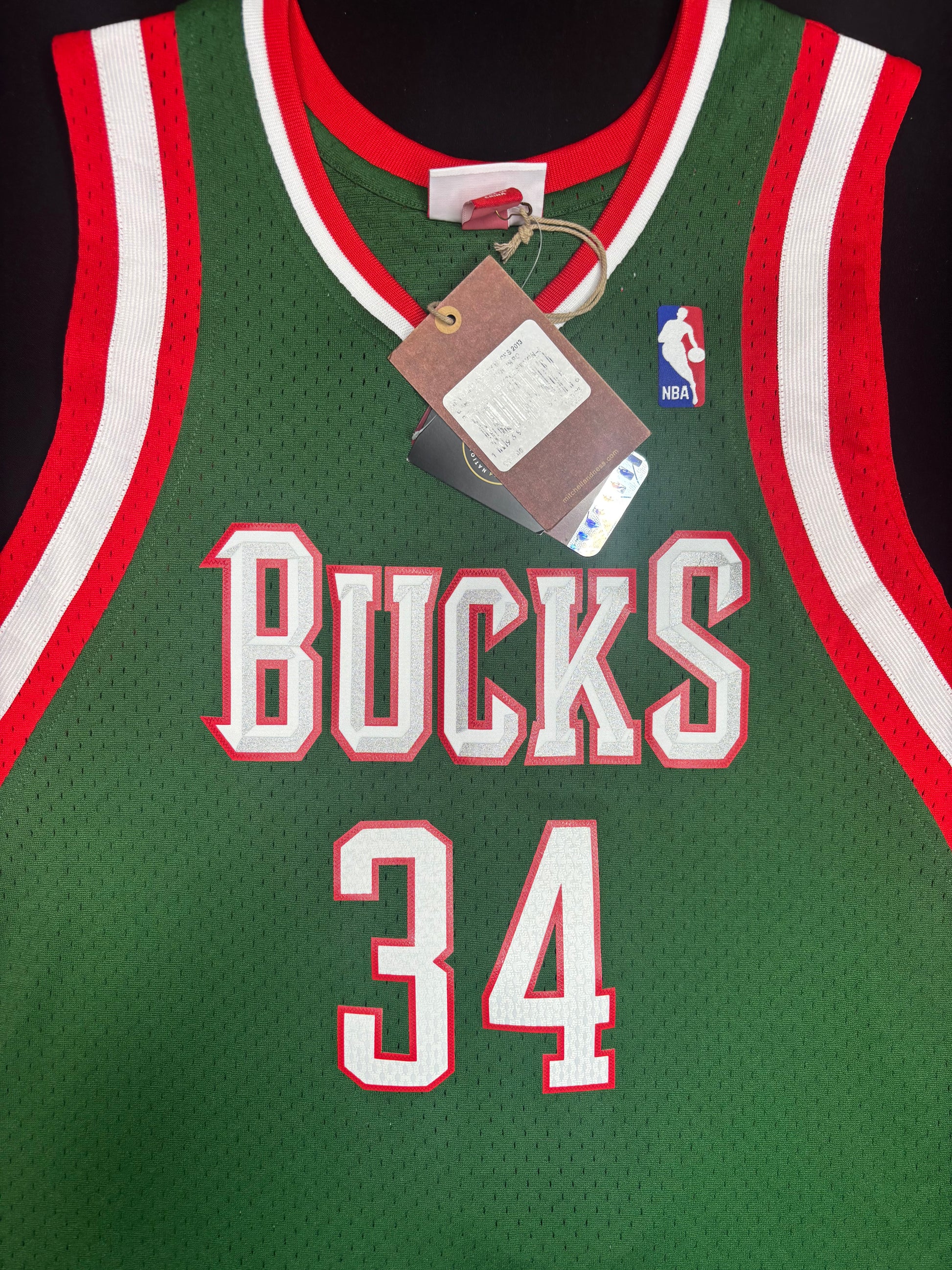 NWT Milwaukee Bucks Giannis Antetokounmpo Mitchell Ness 2013-14 Basketball Jersey Size: Large