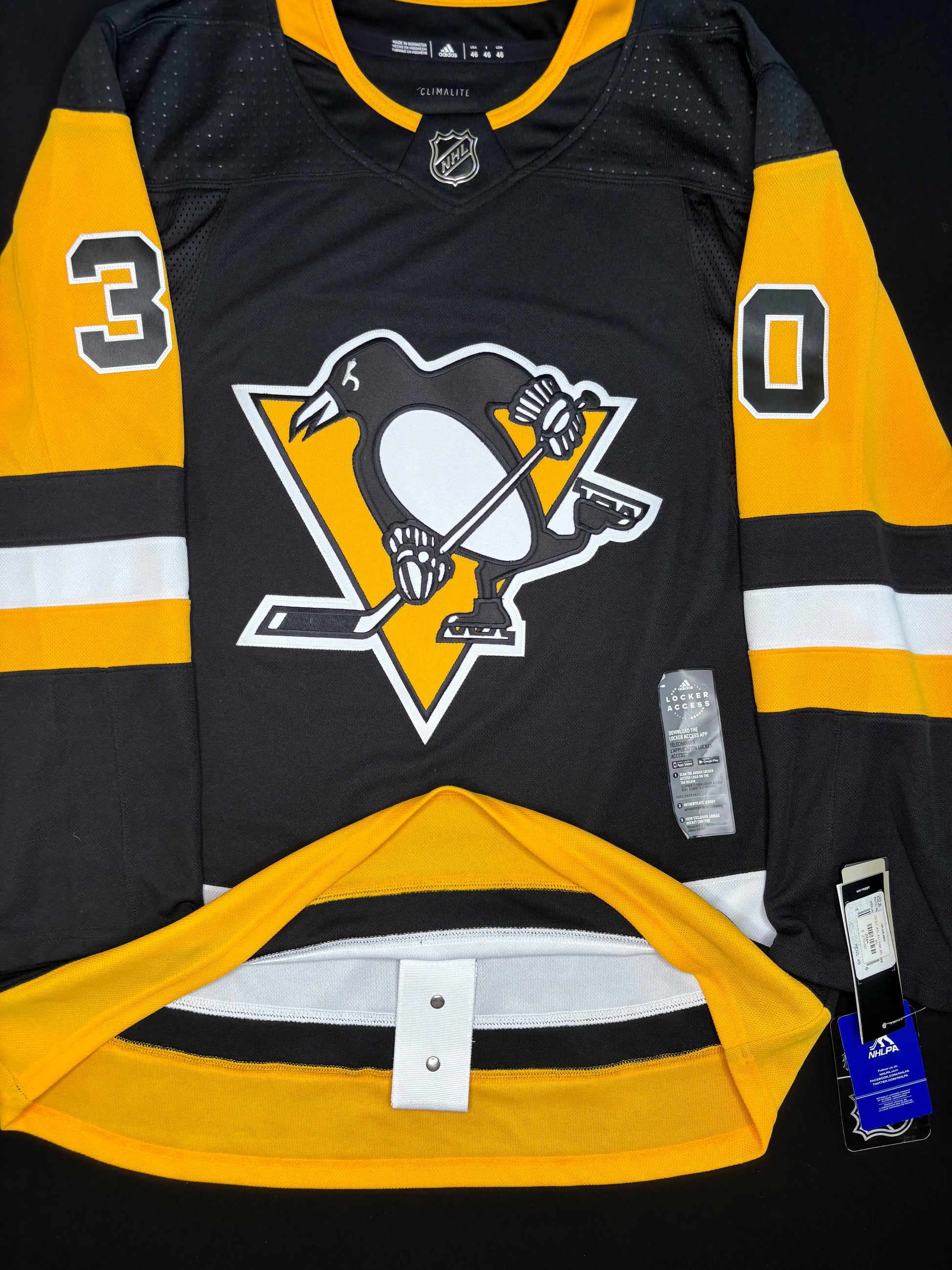 NWT Pittsburgh Penguins Matt Murray Authentic Adidas Hockey Jersey Size: 46