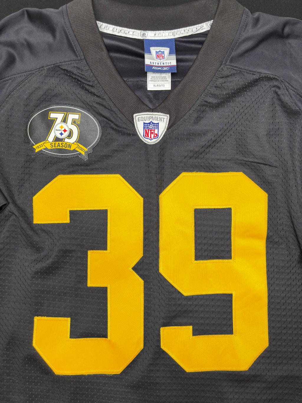 Pittsburgh Steelers Willie Parker 75th Anniversary Reebok Premiere Football Jersey Size: XL