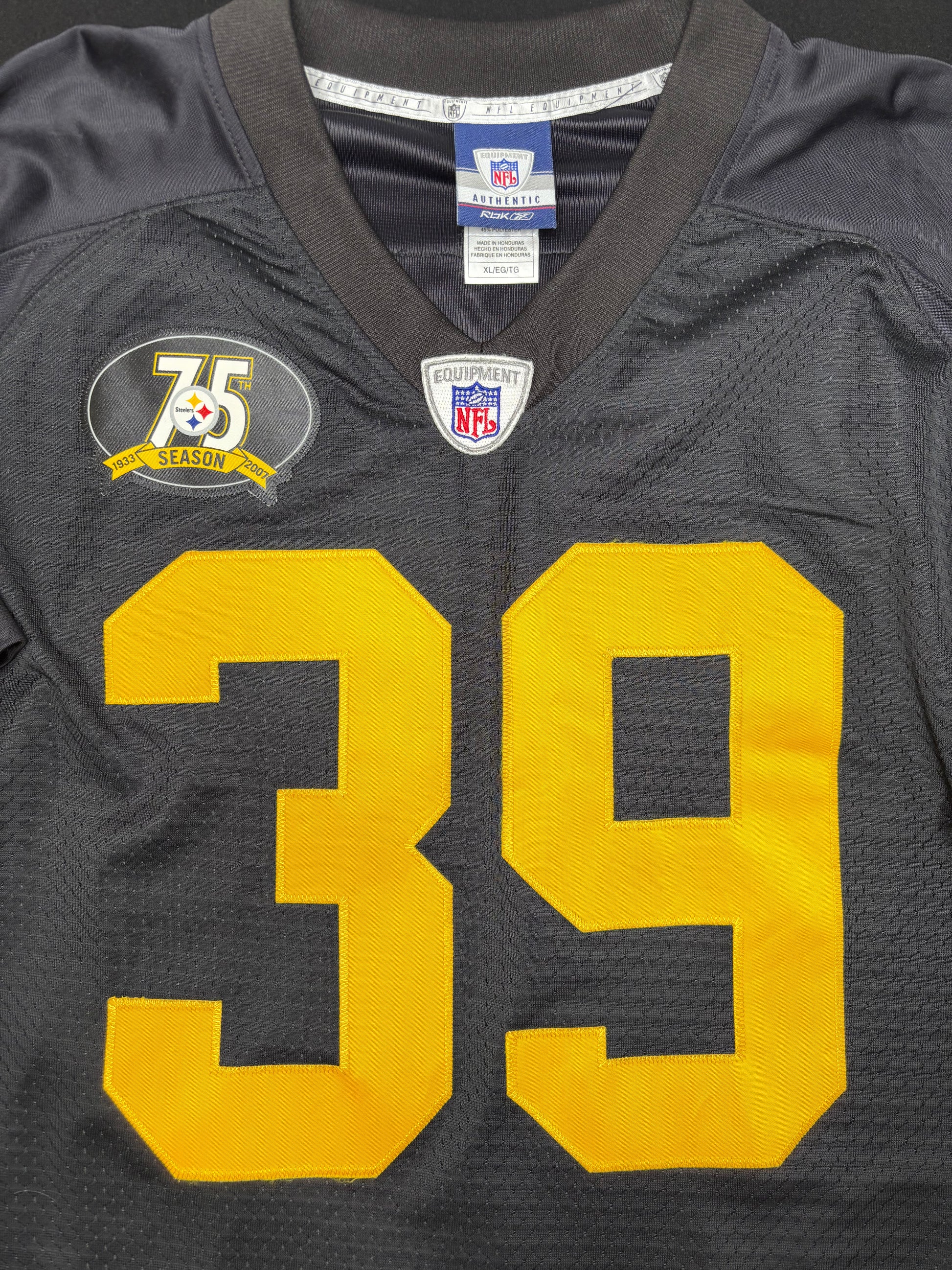 Pittsburgh Steelers Willie Parker 75th Anniversary Reebok Premiere Football Jersey Size: XL