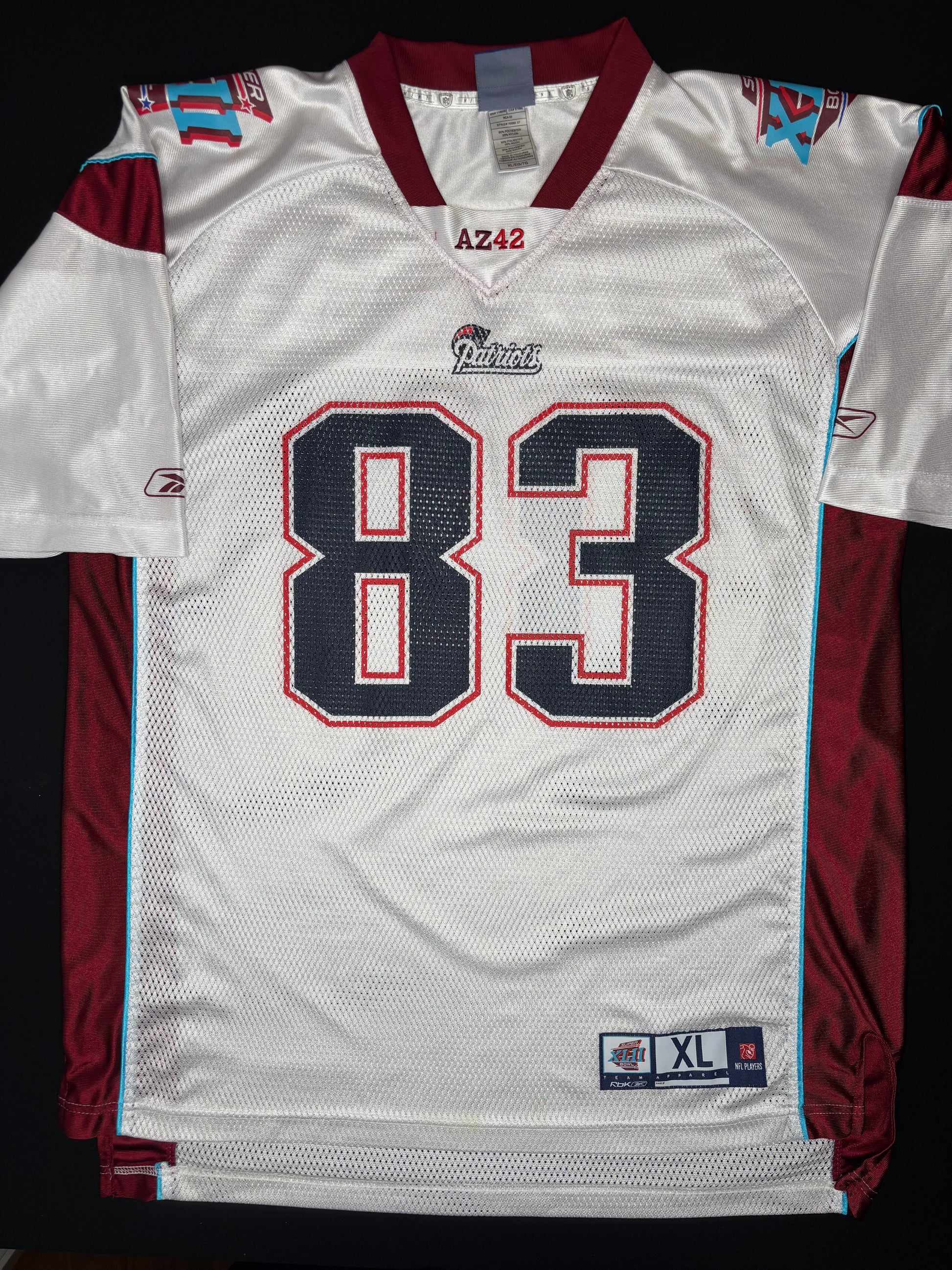 New England Patriots Wes Welker SuperBowl 42 Reebok Football Jersey Size: XL