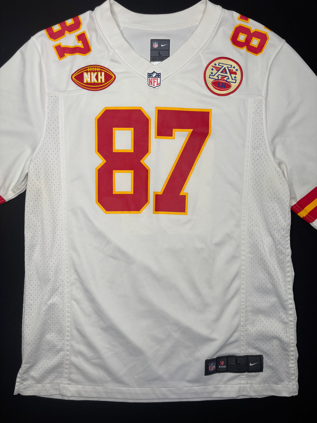 Kansas City Chiefs Travis Kelce W/NKH Patch Nike Football Jersey Size: Large