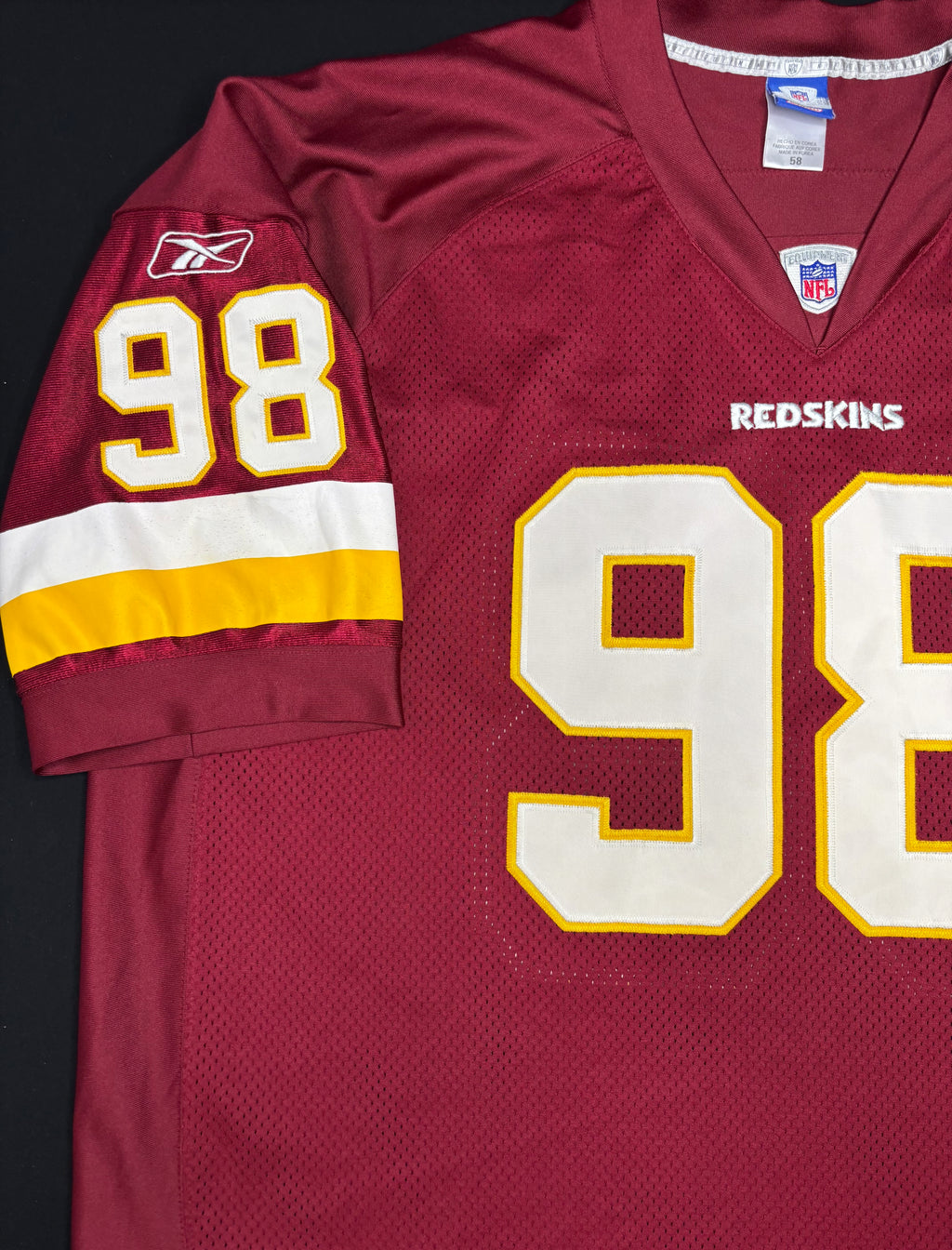 Washington Redskins Jesse Armstead Authentic Reebok Football Jersey Size: 58