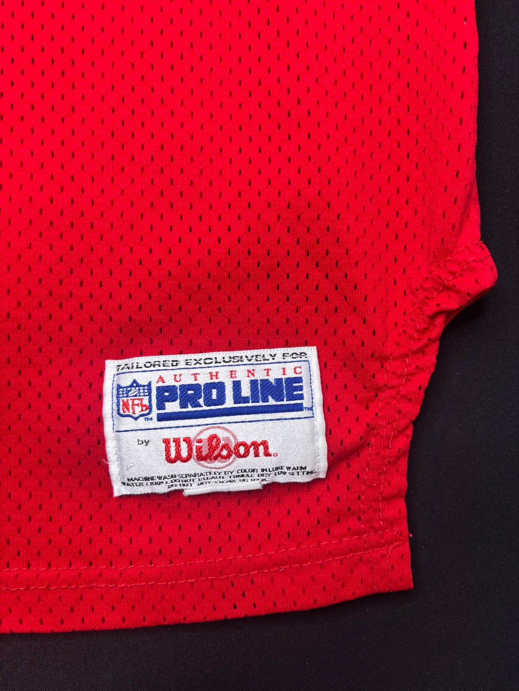 Kansas City Chiefs Joe Montana Wilson Pro Line Authentic W/ 35 Year Anniversary Patch Football Jersey Size: 48