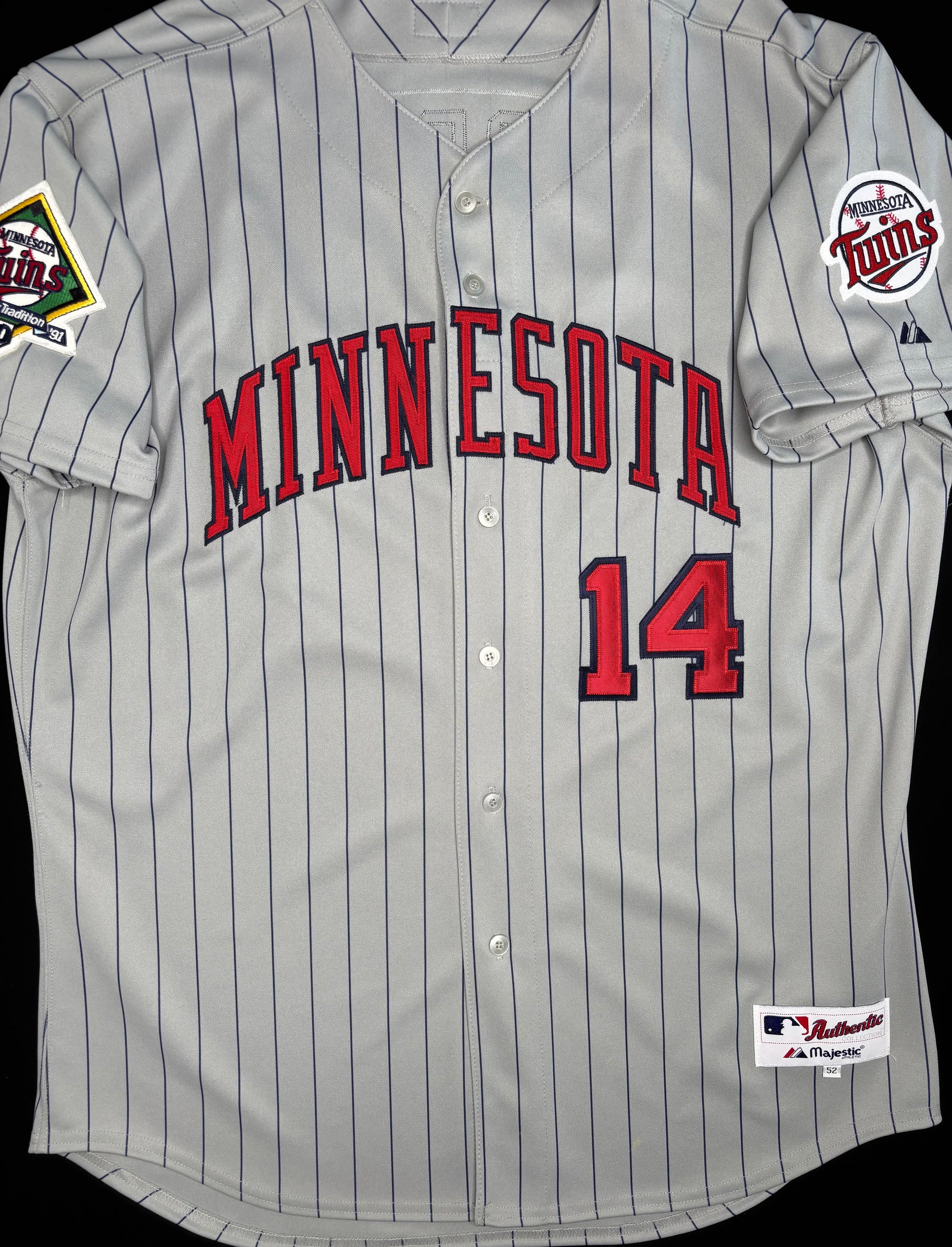 Minnesota Twins Kent Hrbek Authentic Majestic Baseball Jersey Size: 52