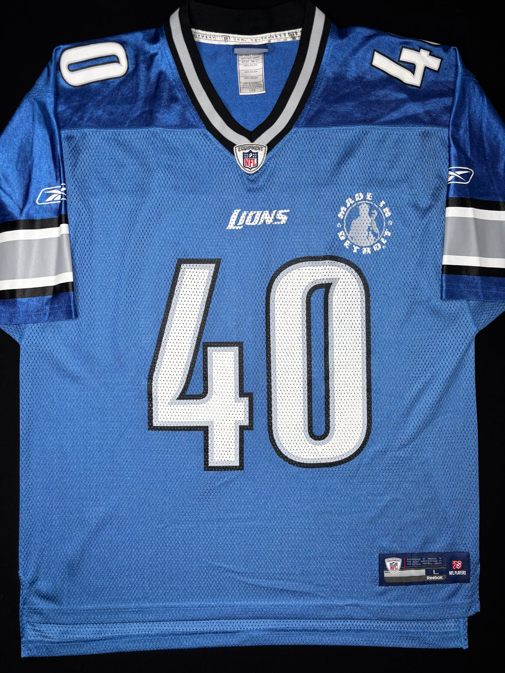 Detroit Lions Kid Rock 40th Birthday Exclusive Reebok Football Jersey Size: Large