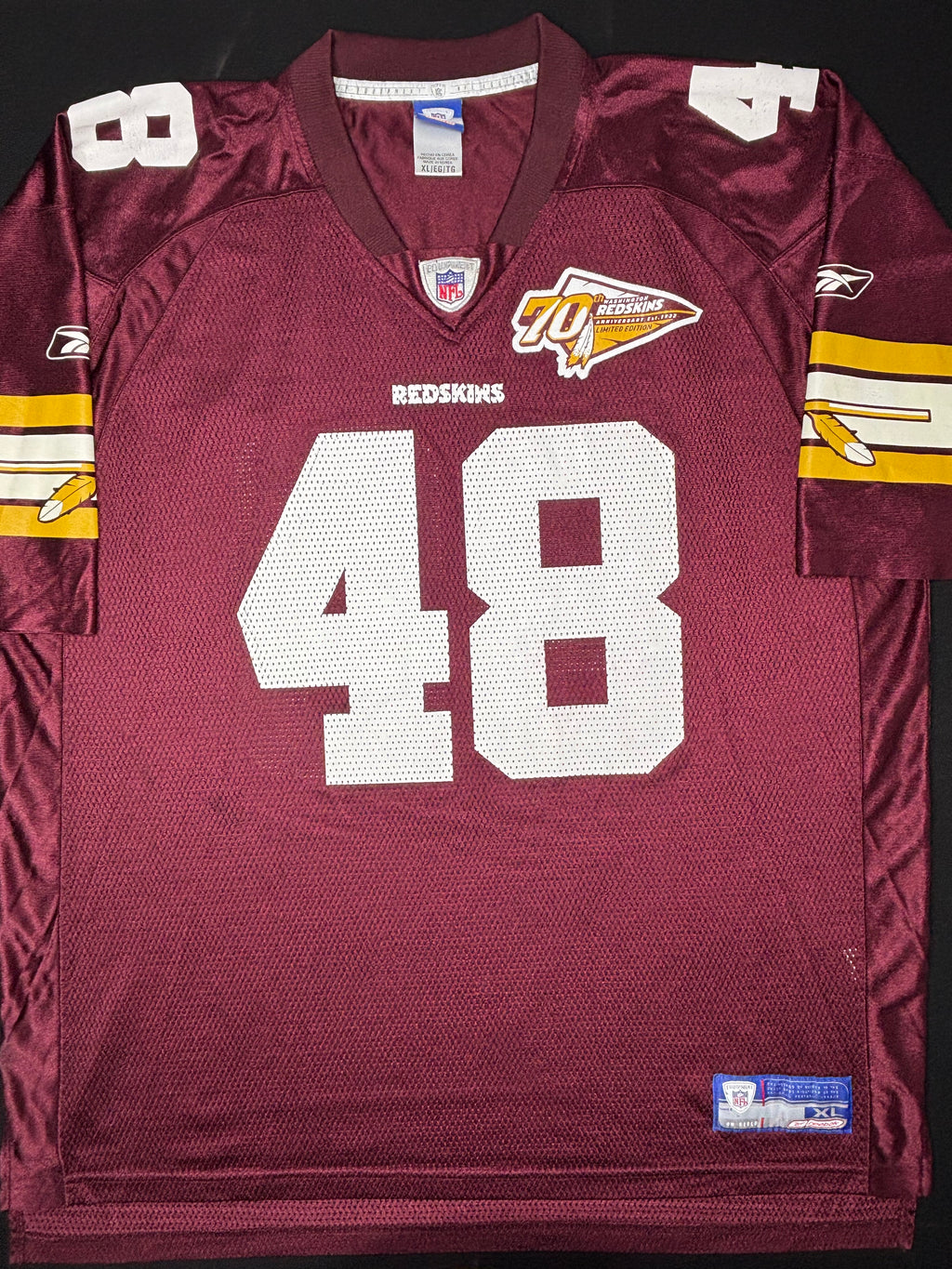 Washington Redskins Stephen Davis 70th Anniversary Reebok Football Jersey Size: XL