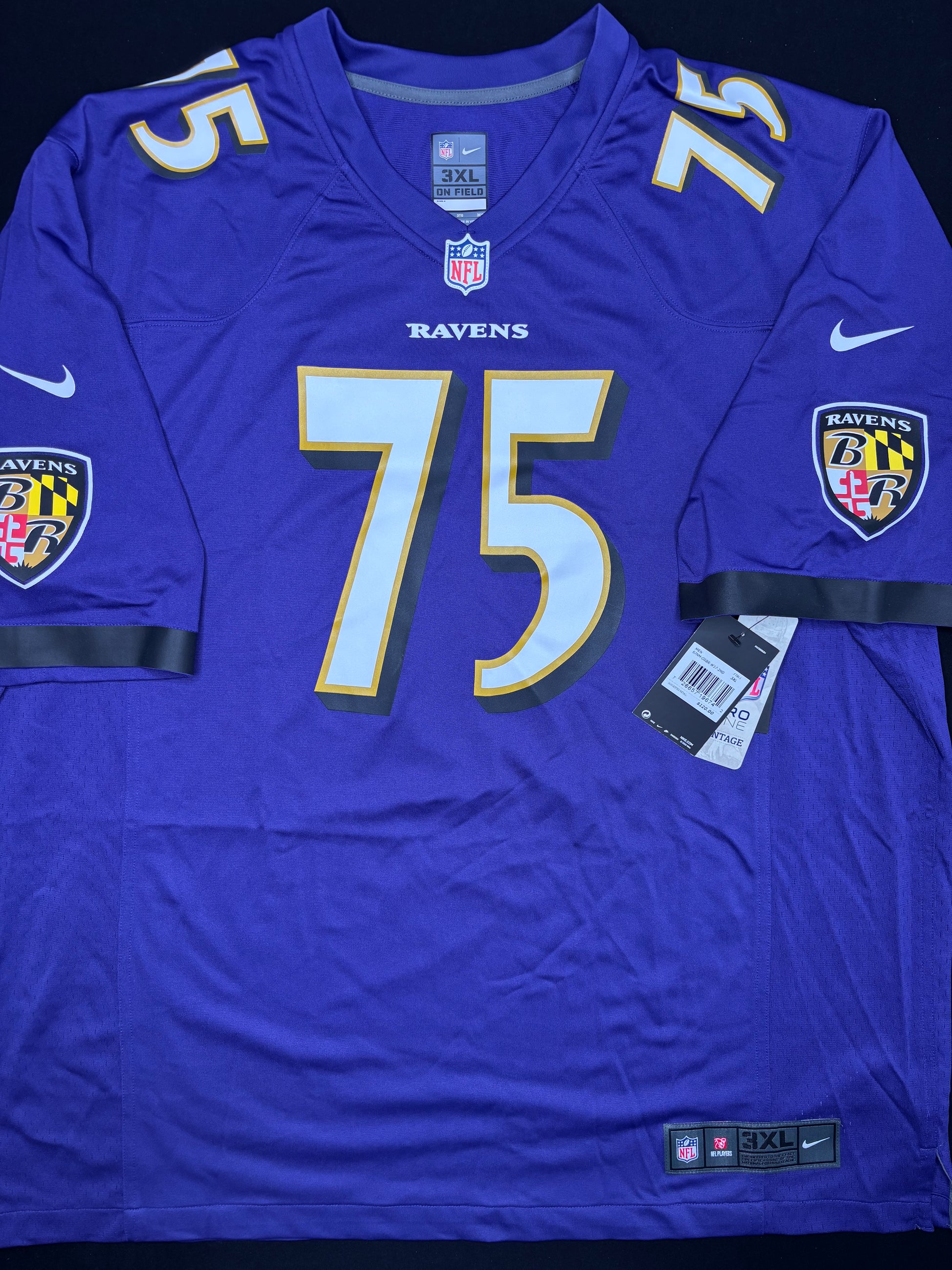 NWT Baltimore Ravens Jonathan Ogden Nike Legends Game Football Jersey Size: 3XL
