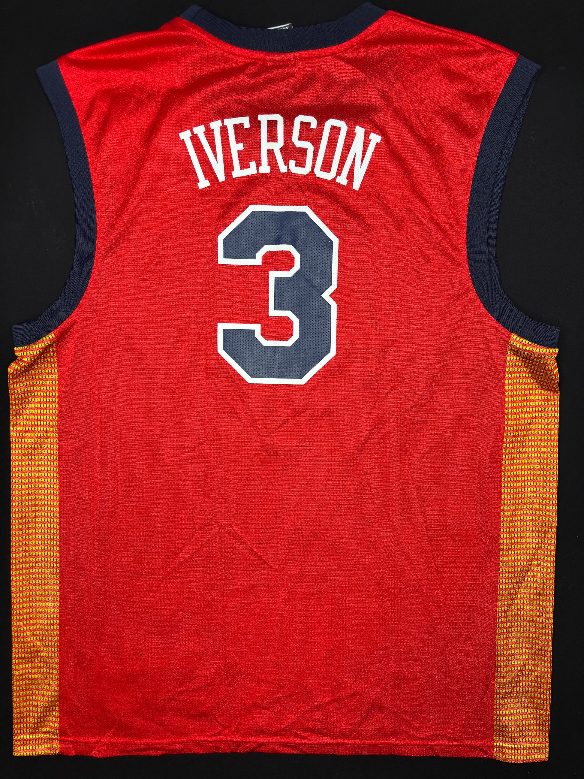 Philadelphia 76ers Allen Iverson Syracuse Nats 1954-55 Hardwood Classic Reebok Basketball Jersey Size: XL